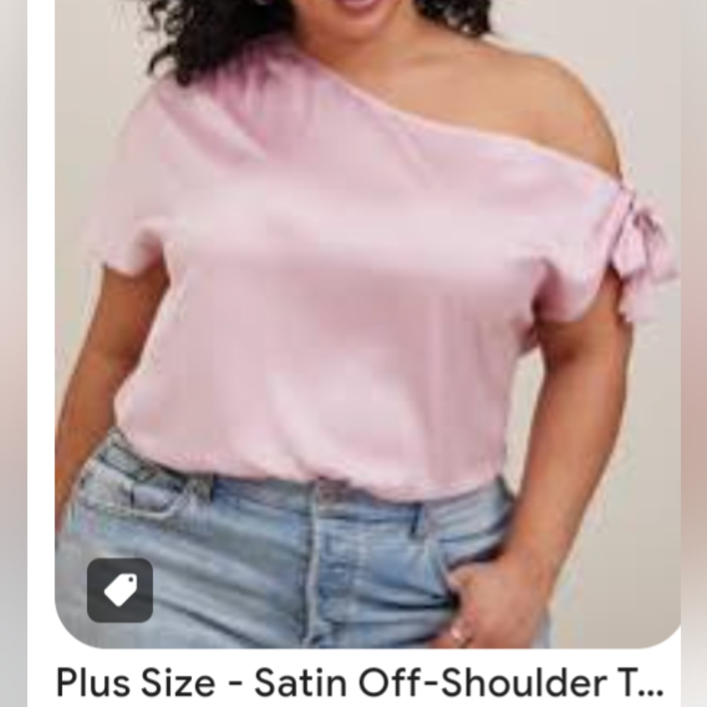Towards satin pink off the shoulder top